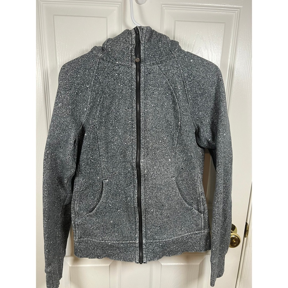 Lululemon Scuba Hoodie Full Zip Speckled Grey Salt and Pepper Size 8 (IN#57)